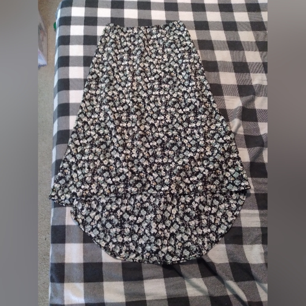 Floral Black and White Women's Skirt